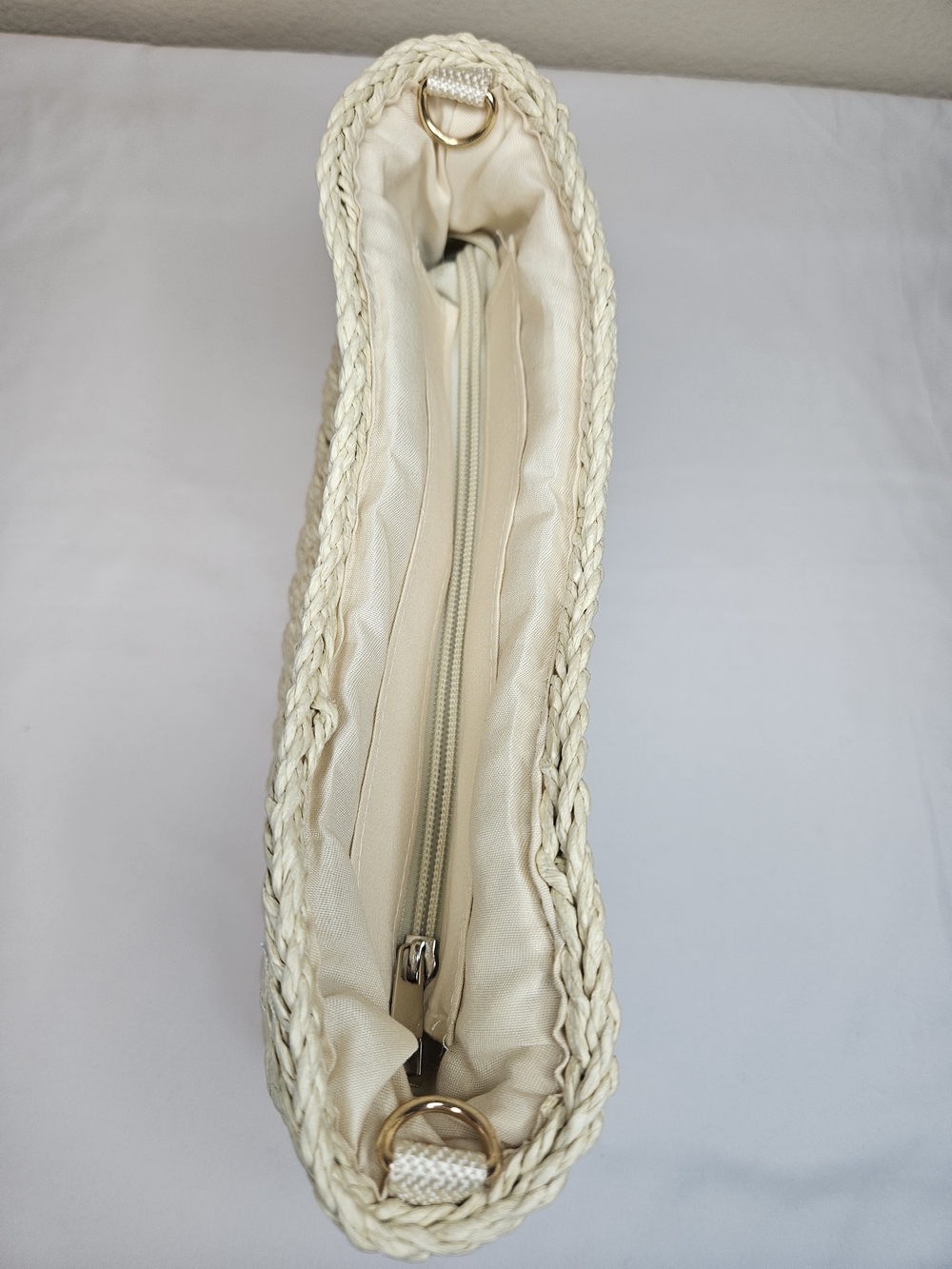 Woven Straw Tote/Crossbody Bag with 2 Interchangeable Straps NEW - Picture 4 of 7